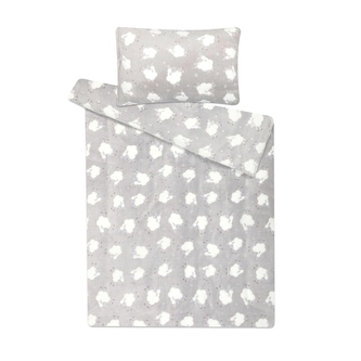 Svitap Povlečení mikroflanel Ovečky světle šedé 140x200, 70x90 cm