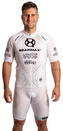 LAUF cyklistický set, bílý dres a bílé kraťasy se šlemi