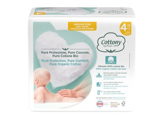 Cottony jednorázové dětské pleny z bio bavlny č.4  (7-18 kg) - 28 ks velikost balení: karton