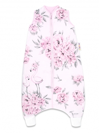 Teplejší spací vak s nohavičkami Baby Nellys, Plameňák - růžová; S (0-2,5r)