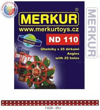 MERKUR ND110 Úhelníky 25 dírek náhradní díl set 25ks KOVOVÁ STAVEBNICE