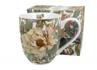Porcelánový hrnek XXL PEONY WHITE 1000 ml v dárkové krabičce