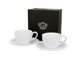 Porcelánový hrnek espresso s podšálkem Alice 75 ml, 2 ks v dárkové krabičce