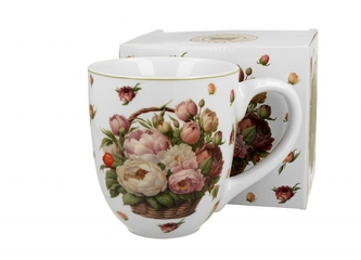 Porcelánový hrnek XXL Koš pivoněk 1000 ml v dárkové krabičce