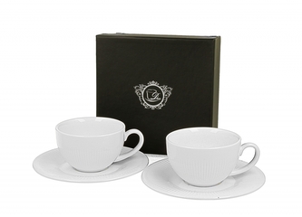 Porcelánový hrnek espresso s podšálkem Raphael 100 ml, 2 ks v dárkové krabičce