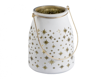 Lucerna STARS vánoční skleněná strojová výroba d13x15cm