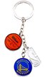 Přívěsek na klíče Golden State Warriors: Loga (průměr 2,5 cm)