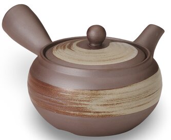 Japonská keramická Kyusu konvice béžovohnědá 400 ml