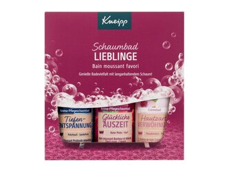 Kneipp Schaumbad Lieblinge pěna do koupele Tiefen Entspannung 100 ml + pěna do koupele Glückliche Auszeit 100 ml + pěna do koupele Hautzarte Verwöhnung 100 ml
