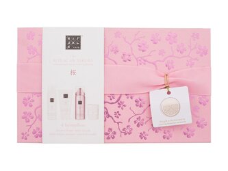 Rituals The Ritual Of Sakura sprchová pěna The Ritual Of Sakura Sensational Foaming Shower Gel 50 ml + tělový krém The Ritual Of Sakura Magic Touch Body Cream 70 ml + tělová pěna The Ritual Of Sakura Body Lotion Mousse 50 ml + vonná svíčka The Ritual Of S