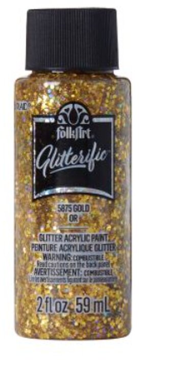 FolkArt Glitterific Acrylic Paint - Třpytivá akrylová barva 59 ml Glitterific: Gold