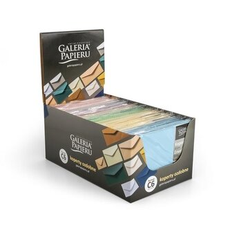 Ozdobné obálky mix, C6, 11 druhů,metal.barvy,450ks