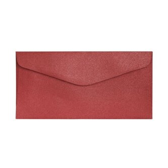 Ozdobné obálky Pearl - DL, 150 g, červené, 10 ks