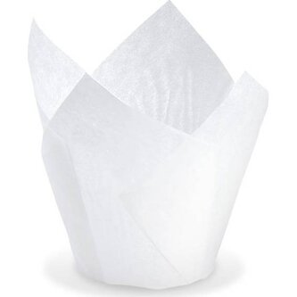 Tulipánový cukrářský košíček bílý 50 x 85mm 100 ks - Wimex
