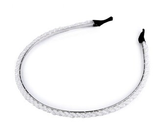 Čelenka do vlasů s korálky bílá 1 ks