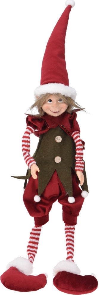 Sedící elf červený 72 cm