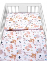 Baby Nellys 2-dílné bavlněné povlečení - Pohádková zvířátka - bílá; 120x90