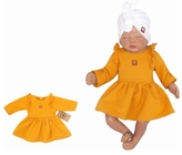 Z&Z Dětské teplákové šatičky/tunika Princess - hořčicové, vel. 62; 62 (2-3m)