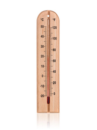 teploměr 20cm (- 20 až + 50 st. C) dřev. světlý