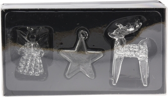 Skleněná závěsná dekorace C, sada 3 ks