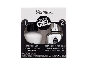 Sally Hansen Miracle Gel gelový lak na nehty Miracle Gel 14,7 ml + vrchní gelový lak Miracle Gel Shiny Top Coat 14,7 ml