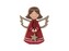 Dekorace dřevo 105x135mm, anděl na postavení, červená s glitrem
