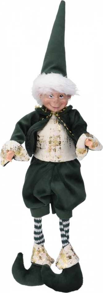 Sedící elf zelený 40 cm