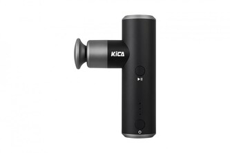 KiCA Mini 2 masážní pistole, 4 rychlosti, 3 hlavice, inteligentní ochrana, z leteckého hliníku, černá