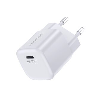 Ładowarka sieciowa Choetech PD5007 USB-C PD 30W GaN - biała