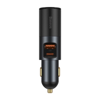 CL adaptér Baseus, 1x USB A 1x USB C, CL hnízdo, PD 120W, černá