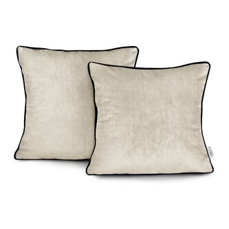 Dekorativní povlaky na polštář VELVET 2 ks 45x45 cm krémové