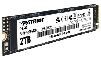 PATRIOT P320 2TB SSD / Interní / M.2 PCIe Gen3 x4 NVMe 1.3 / 2280 PATRIOT P320 2TB SSD / Interní / M.2 PCIe Gen3 x4 NVMe 1.3 / 2280