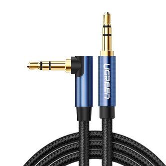 Ugreen kątowy kabel AUX 2 x mini jack 3,5 mm 1,5m niebieski (AV112) Ugreen kątowy kabel AUX 2 x mini jack 3,5 mm 1,5m niebieski (AV112)