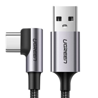 Kabel Ugreen US284 50941 USB-A (prosty) / USB-C (kątowy) 3A 1m - szary