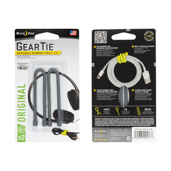 Vázací drát Nite Ize Gear Tie 6" 6" šedá CHARCOAL