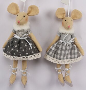 Pár plyšových myšek na pověšení