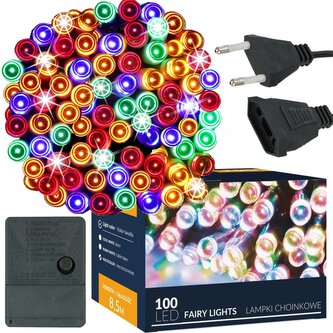 LED světelný řetěz - 8,5m, 100 LED, 8 funkcí, multicolor LED světelný řetěz - 8,5m, 100 LED, 8 funkcí, multicolor