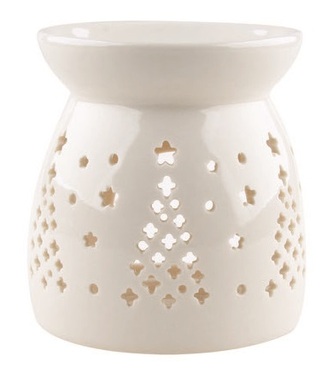 Aromalampa porcelánová bílá se stromečkem 9,9 cm