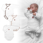 Rostoucí výhodná sada, 3x Body zap. bokem Nature - béžová/taupe/bílá, vel. 62/68; 62/68 (3-6m)