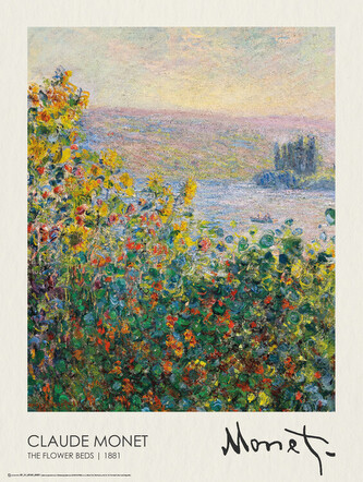 Plakát, Obraz - The Flower Beds (1881), Claude Monet, 45 × 60 cm