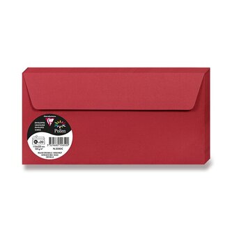 Barevná obálka Clairefontaine DL, samolepicí, 20 ks červená, DL