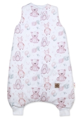 Spací vak s nohavičkami 88 cm, bavlna, Veselé hračky, bílá/hnědá