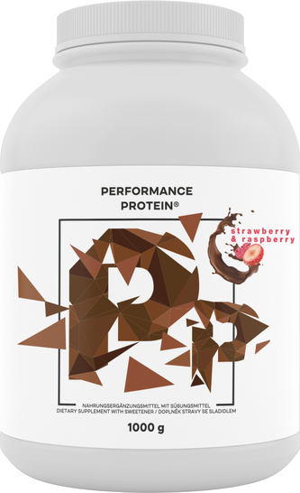 Performance Protein, nativní syrovátkový protein, jahoda a malina