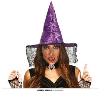 čarodějnický klobouk se závojem