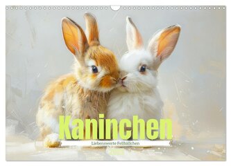 Kaninchen - Liebenswerte Fellbällchen (Wandkalender 2025 DIN A3 quer), CALVENDO Monatskalender