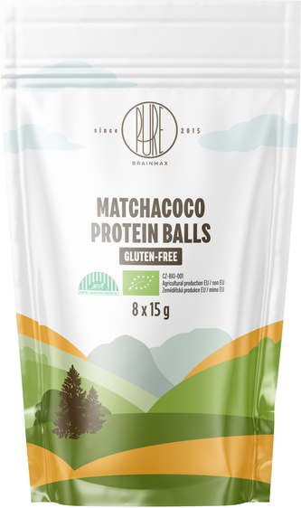 BrainMax Pure Protein Balls MatchaCoco, Proteinové kuličky, MatchaCoco, BIO, 8 ks