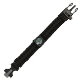 Náramek Paracord 101 Inc Survival Compass 9 - černý