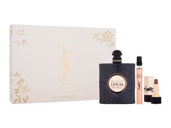 Yves Saint Laurent Black Opium parfémovaná voda 90 ml + parfémovaná voda 10 ml + rtěnka Rouge Pur Couture 1,3 g NM Nu Muse