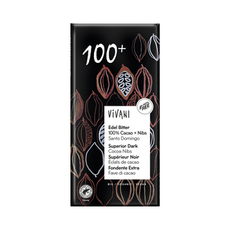 Čokoláda hořká s kousky kakaa 100 % 80 g BIO   VIVANI