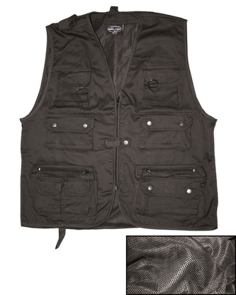 Vesta JAGD se síťkou na lov nebo rybaření - černá, XL